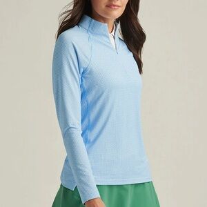 Peter Millar Womens Trillium Neat Raglan Sleeve Perth Layer - Cottage Blue